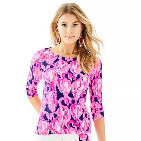 Lilly Pulitzer Tops - Lilly Pulitzer Waverly Flamingo Top